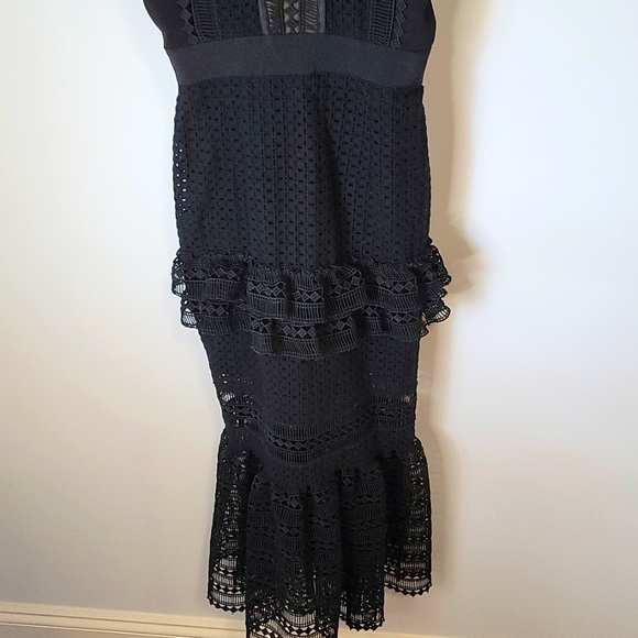 Self Protrait Black Lace Midi Dress - Picture 4 of 9